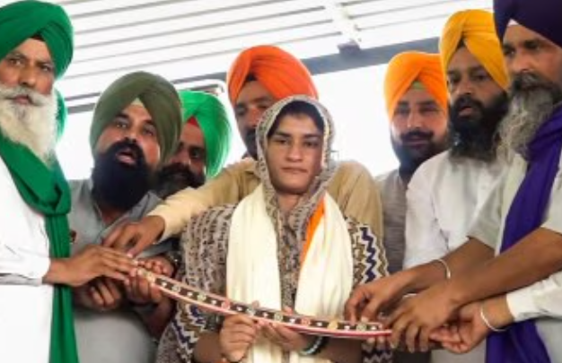 Vinesh Phogat at sambhu border during farmers protest