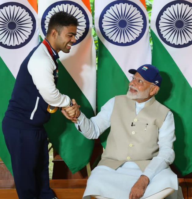 Navdeep singh with PM narendra modi